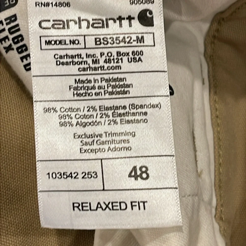 Carhartt Men’s Cargo Shorts 48 Tan Relaxed Fit Rugged Flex Utility Work 2023